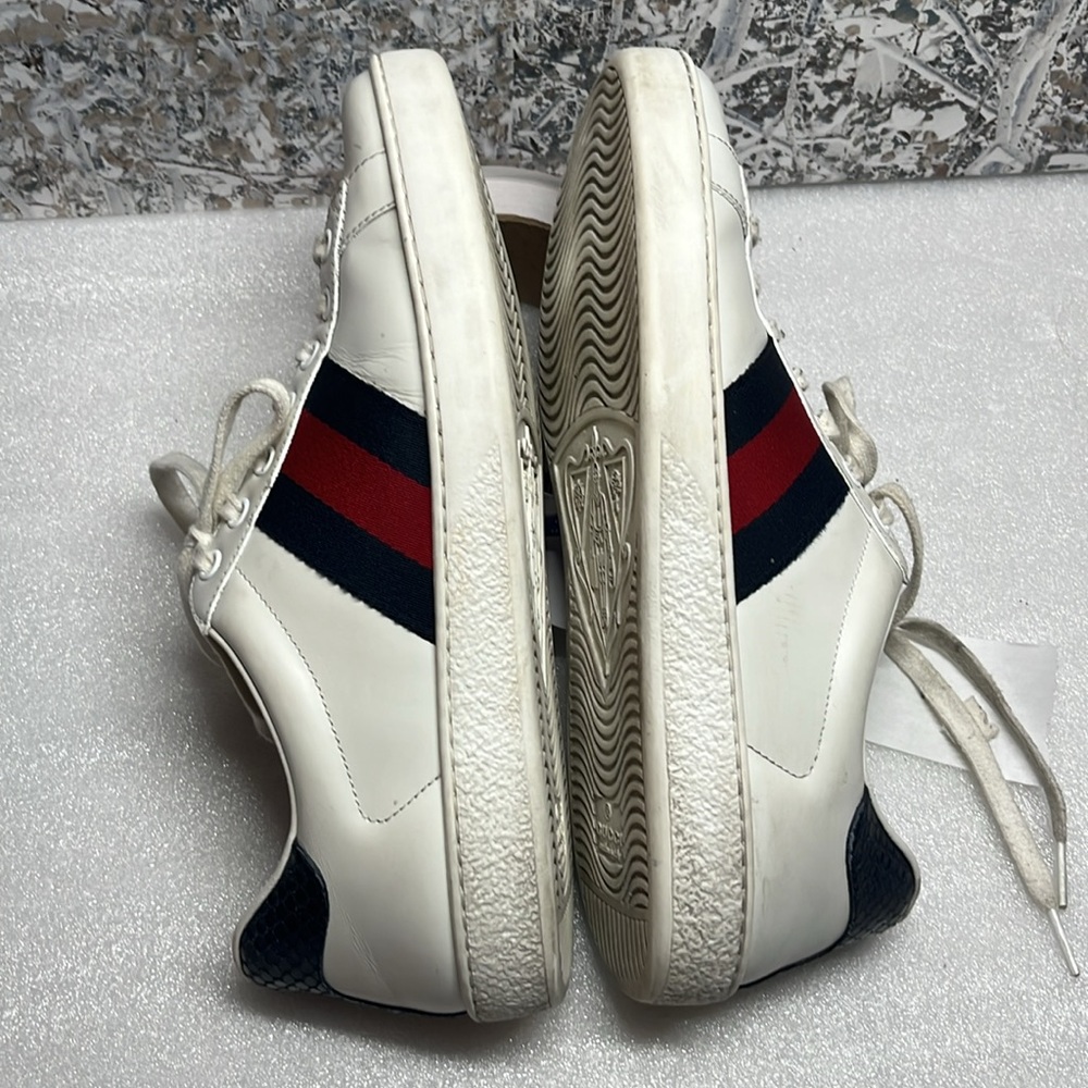 Gucci Ace Leather 'White Blue' Sneaker - Picture 6 of 15